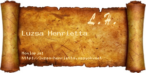 Luzsa Henrietta névjegykártya